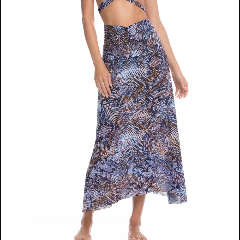 NWT- Iced Blue & purple Snakeskin Swim Skirt / Cover Up